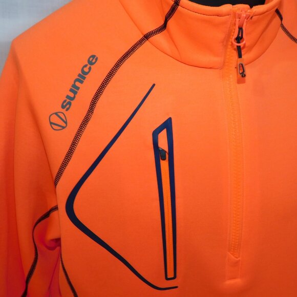 Sunice Men's L Allendale 2.0 Water Repellant Golf Pullover Orange / Dragon Fire - Picture 7 of 12